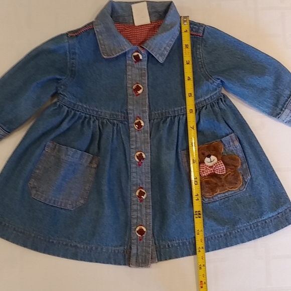 Vintage Baby Togs Denim Dress/Teddy Bear Pocket - Picture 3 of 9